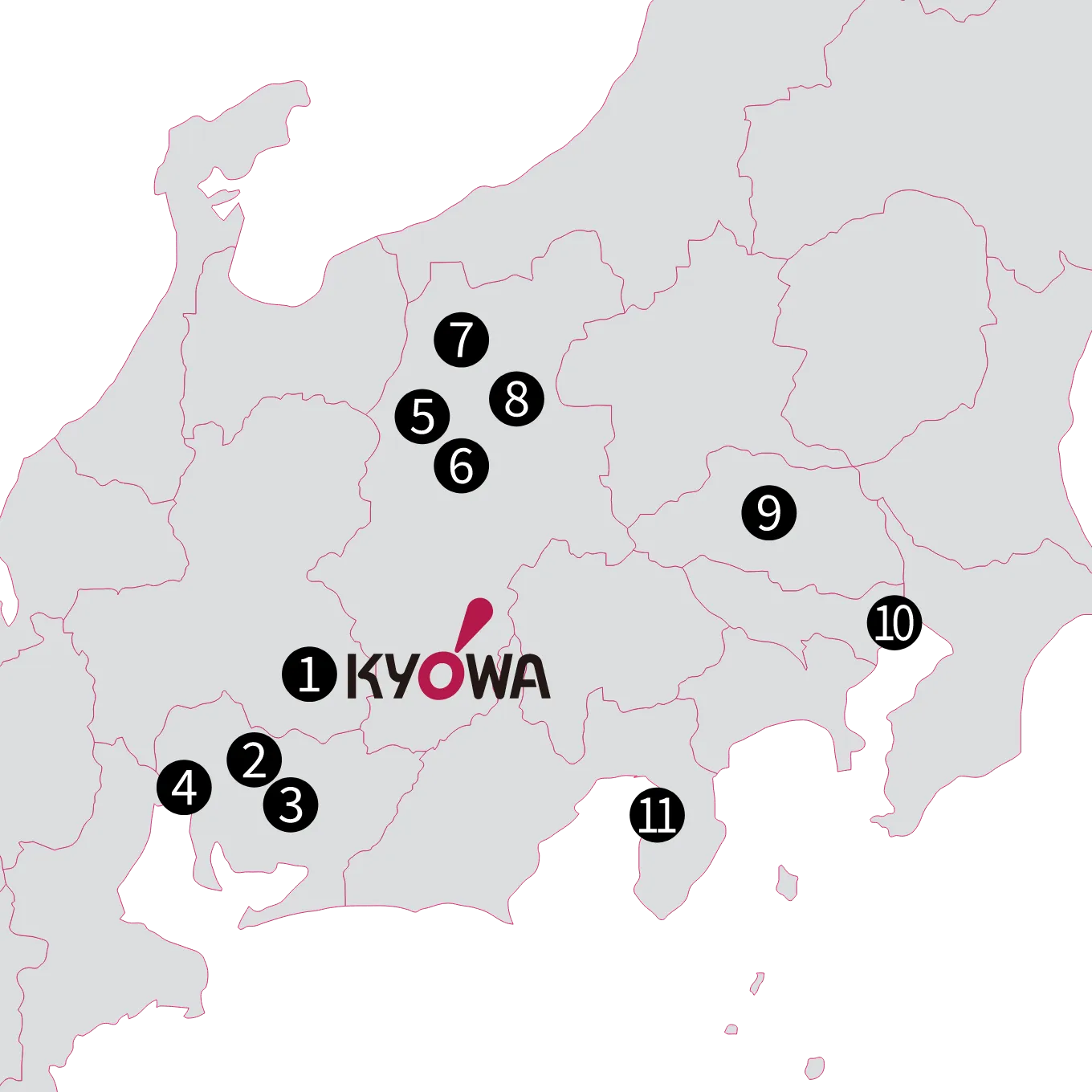 KYOWAグループ一覧マップ